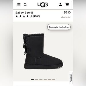 Black Bailey Bow UGG boots